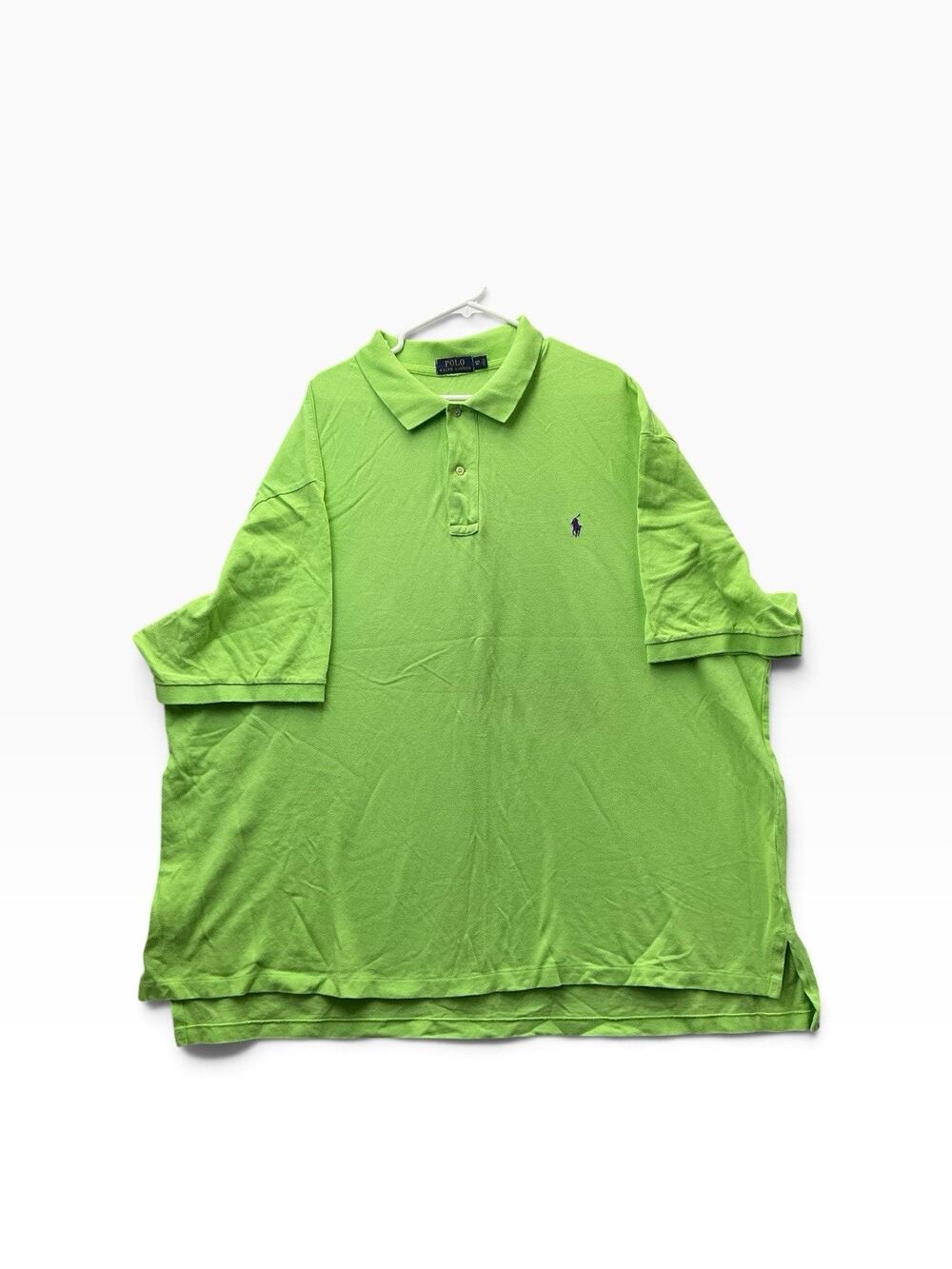 Polo Ralph Lauren Mens Polo Shirt 4XB Big & Tall Green Solid SS Emb Logo